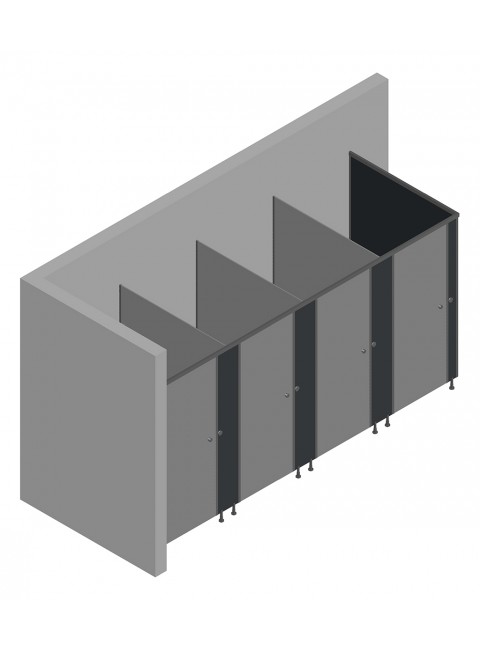 4'lü Cubicle WC Kabin (Sol Tarafı Duvar)